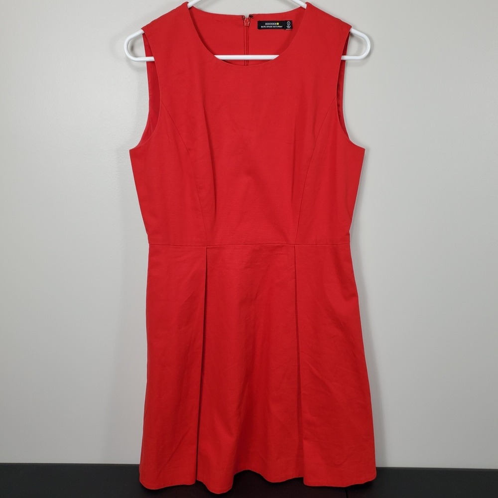 Kate Spade Saturday High Risk Red Sleeveless Pleated Fit & Flare Dress Size 8
